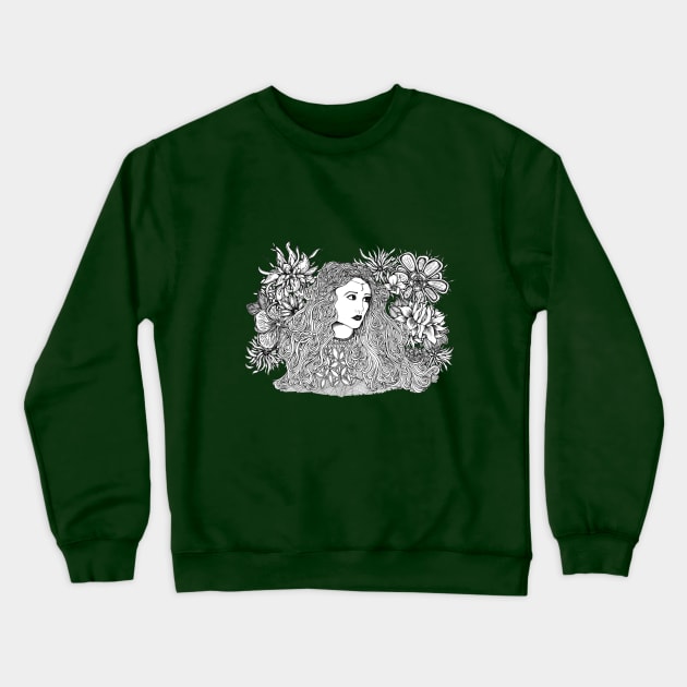 Lady Moon Crewneck Sweatshirt by NicoleWhelan